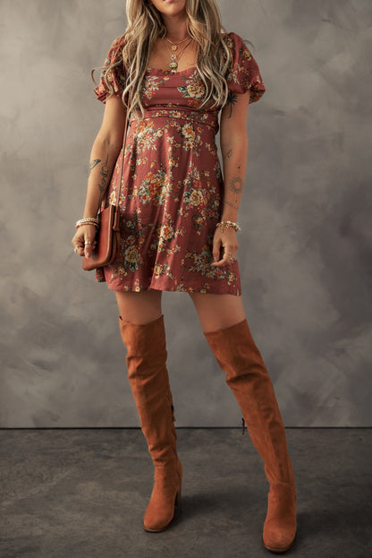 Floral Open Back Dress