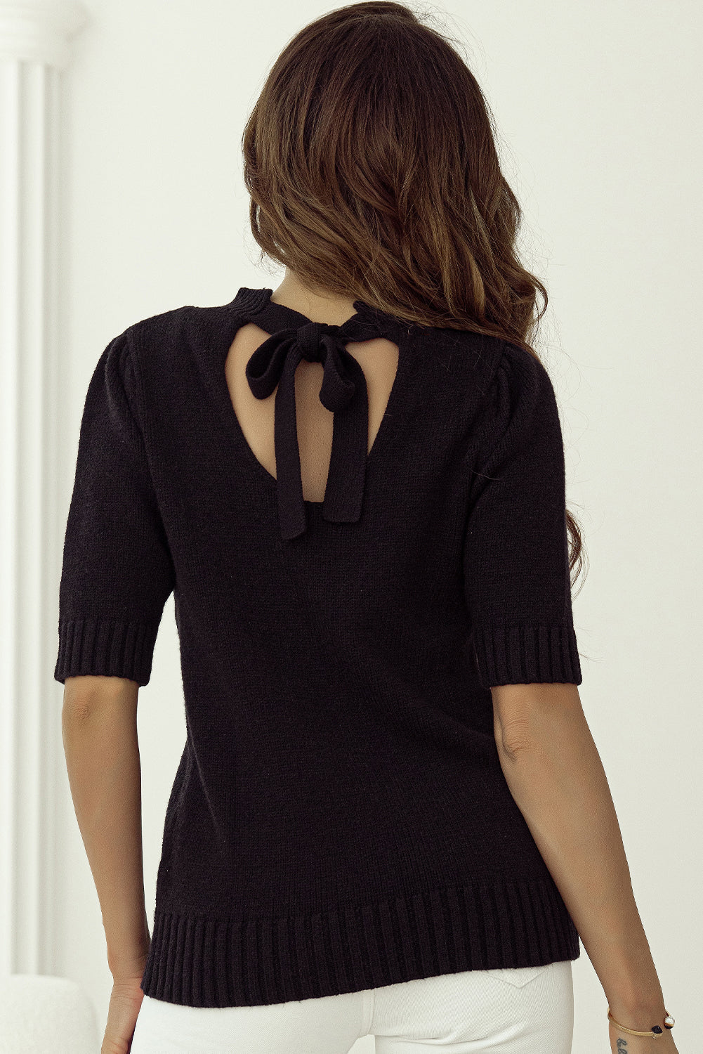 Open Back Sweater | Tie Detail