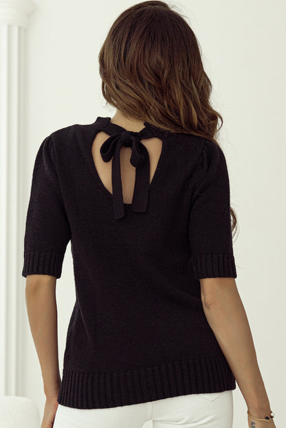 Open Back Sweater | Tie Detail