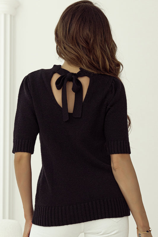 Open Back Sweater | Tie Detail