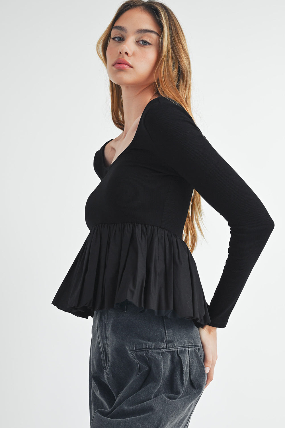 Peplum Top | Scoop Neckline